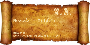 Mozsár Milán névjegykártya